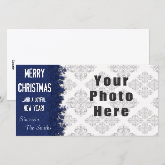 Frohe Weihnachten Blue Snowflake (Vorne/Hinten)