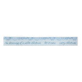 Frohe Weihnachten Blue Snowflake Ribbon Satinband (Vorderseite)