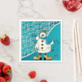 Frohe Weihnachten Blue Snowman Serviette (Beispiel)