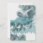 Frohe Weihnachten Blue Watercolor Winter Scape (Rückseite)