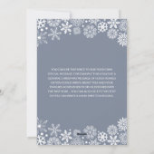 Frohe Weihnachten Blue & White Snowflake 1 Foto (Rückseite)