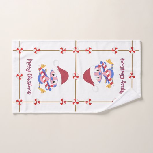 Frohe Weihnachten BlueBird Candy Frame Urlaub Handtuch (Handtuch)