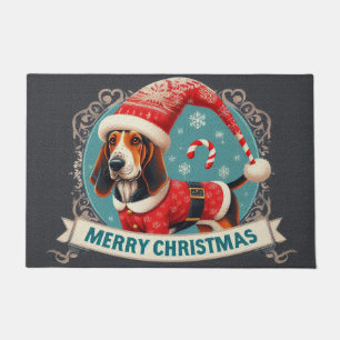 Frohe Weihnachten Bluetick Coonhound Hund Santa Hu Fußmatte