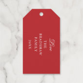 Frohe Weihnachten Blüh Gold Geschenkanhänger (Rückseite)