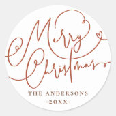 Frohe Weihnachten Blühe Familienname Runder Aufkleber (Vorderseite)