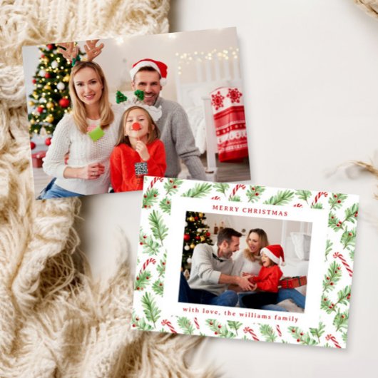 Frohe Weihnachten Blumengrün Zwei Foto