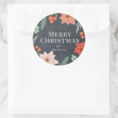 Frohe Weihnachten Blumenkohl-Urlaub Runder Aufkleber (Tasche)