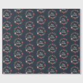 Frohe Weihnachten Blumenreath Geschenkpapier (Flach)
