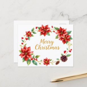 Frohe Weihnachten Blumenreath Postkarte