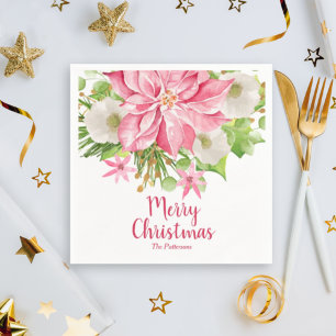 Frohe Weihnachten Blumenstrauß Serviette