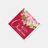 Frohe Weihnachten Blumenurlaub Serviette (Ecke)