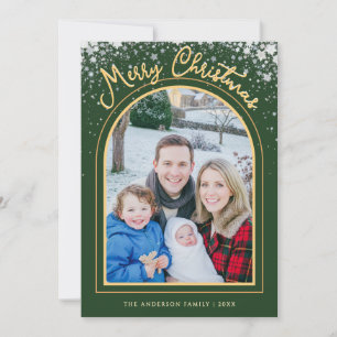 Frohe Weihnachten Bogen Foto Grün Gold Personalisi