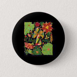 Frohe Weihnachten Boho Blume Kreuz Christliche Fra Button