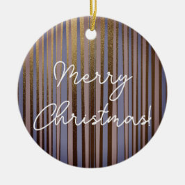 Frohe Weihnachten Boho Gold Glitzer Pink Lilac Keramik Ornament