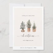 Frohe Weihnachten Boho Minimal Pine Trees (Vorderseite)