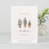 Frohe Weihnachten Boho Minimal Pine Trees (Stehend Vorderseite)