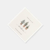 Frohe Weihnachten Boho Minimal Pine Trees Serviette (Ecke)