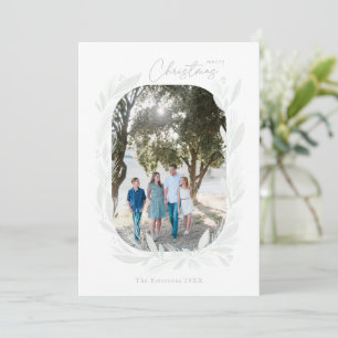 Frohe Weihnachten Boho Watercolor Wreath Frame Lig