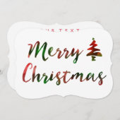 Frohe Weihnachten Bokeh Tree Lights Einladung (Vorne/Hinten)