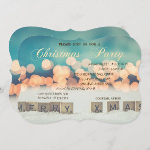 Frohe Weihnachten, Bokeh , Weihnachten im Unterneh Einladung