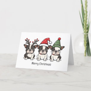 Frohe Weihnachten Boston Terrier Dogs