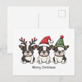 Frohe Weihnachten Boston Terrier Dogs (Vorne/Hinten)