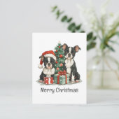 Frohe Weihnachten Boston Terrier Dogs (Stehend Vorderseite)