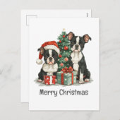 Frohe Weihnachten Boston Terrier Dogs (Vorne/Hinten)