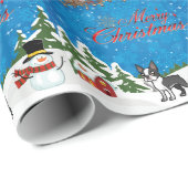 Frohe Weihnachten Boston Terrier Geschenkpapier (Rolleneckpunkt)