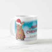 Frohe Weihnachten Boston Terrier Weihnachtsmannmüt Kaffeetasse (Vorderseite Links)