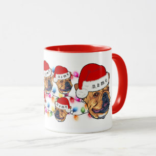 Frohe Weihnachten Boston Terrier Weihnachtsmannmüt Tasse