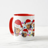 Frohe Weihnachten Boston Terrier Weihnachtsmannmüt Tasse (Vorderseite Links)