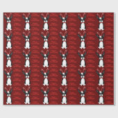 Frohe Weihnachten! Boston Terrier Wrapping Paper Geschenkpapier (Flach)