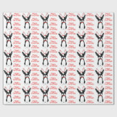 Frohe Weihnachten! Boston Terrier Wrapping Paper Geschenkpapier (Flach)
