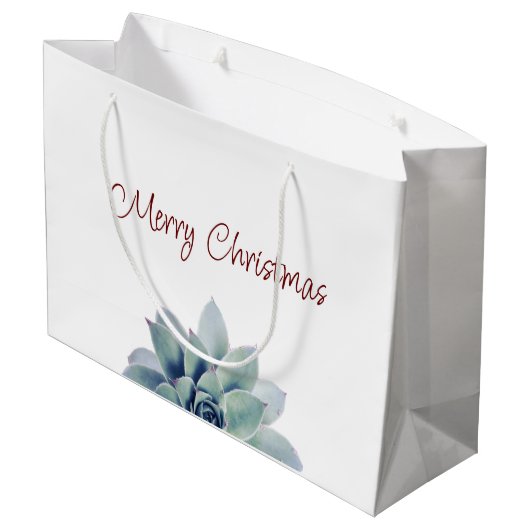 Frohe Weihnachten botanisch Große Geschenktüte (Rückseite Schrägansicht)
