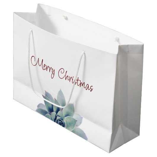 Frohe Weihnachten botanisch Große Geschenktüte (Vorderseite Schrägansicht)