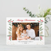 Frohe Weihnachten Botanische Berries Foliage Foto (Stehend Vorderseite)