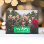 Frohe Weihnachten Botanische Gefärbte Krawatte Che<br><div class="desc">Fügen Sie ein familiäres Foto zu dieser hellen und fröhlichen gefärbte Krawatte botanischen nicht-traditionellen Design. Dieses kann für jeden Weihnachtsgrüßen verwendet werden - glückliche Feiertage, Jahresgrüße und mehr. Auf der Vorderseite befindet sich ein Foto mit einem angesagten Script-Schriftart. Die Rückseite ist mit einem modernen botanischen Muster versehen, das sich über...</div>