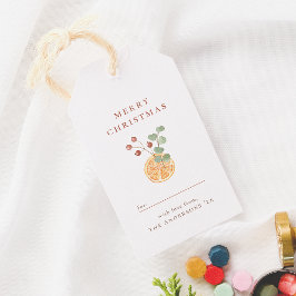 Frohe Weihnachten Botanische Orange Hygge Geschenkanhänger