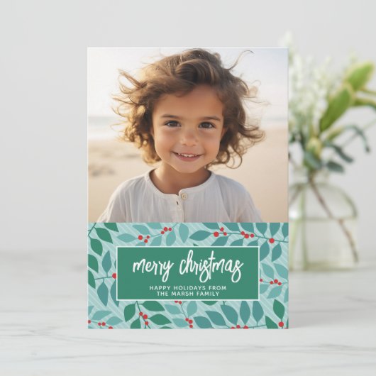 Frohe Weihnachten Botanische Pastel - Foto (Stehend Vorderseite)