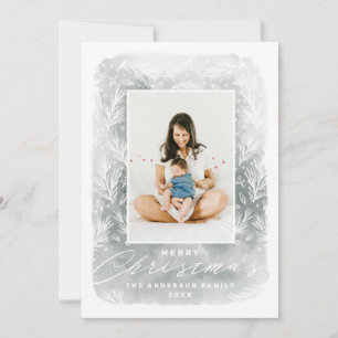 Frohe Weihnachten. Botanische Schrift "Watercolor  Feiertagskarte