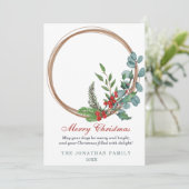 Frohe Weihnachten Botanischer Kranz (Stehend Vorderseite)