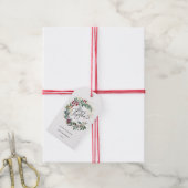 Frohe Weihnachten Botanischer Kranz Geschenkanhänger (Mit Garn)