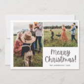 Frohe Weihnachten Botanischer Vogel Zwei Fotos (Vorderseite)