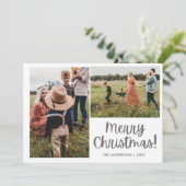 Frohe Weihnachten Botanischer Vogel Zwei Fotos (Stehend Vorderseite)