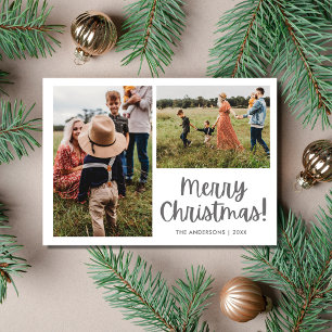 Frohe Weihnachten Botanischer Vogel Zwei Fotos