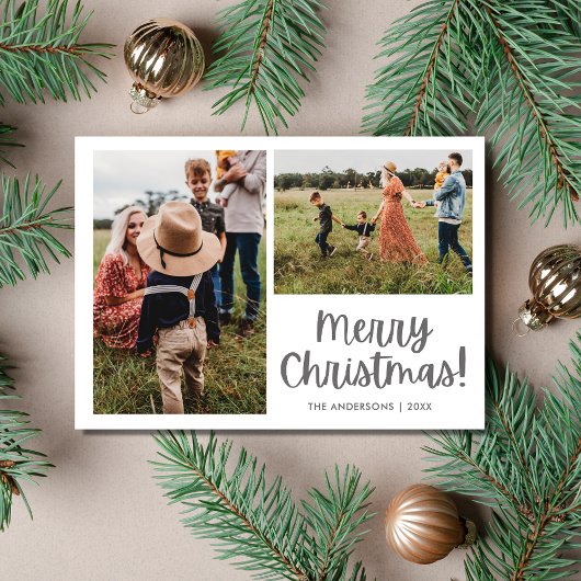 Frohe Weihnachten Botanischer Vogel Zwei Fotos