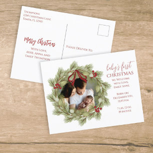 Frohe Weihnachten botanischer Winterurlaub Wreath