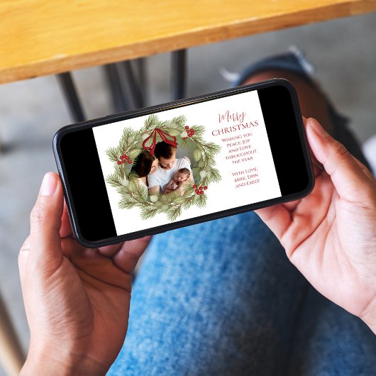 Frohe Weihnachten botanischer Winterurlaub Wreath