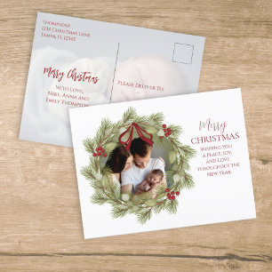 Frohe Weihnachten botanischer Winterurlaub Wreath